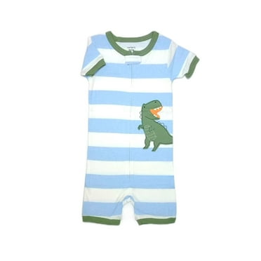 Carter's Toddler Boy's Dinosaur Striped Pajama Romper, One-Piece, Size 3T