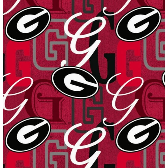 Official Licensed NCAA University of Georgia Letters Fabric by the Yard