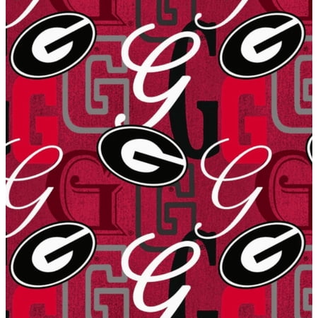 Official Licensed NCAA University of Georgia Letters Fabric by the Yard