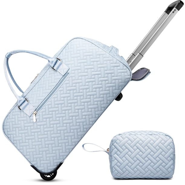 Bolsa de viaje BAVERGE Rolling Travel con ruedas para mujer, color azul