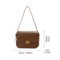 thumbnail image 3 of Leather Blend Cowhide Crossbody Bag, Women's Retro Lock Saddle Shoulder Purse, 3 of 8