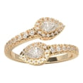 thumbnail image 2 of KEEVA JEWELS 0.85 Carat Pear & Round Cut Lab Created Diamond Bypass Ring for Women, Made in Yellow Gold Plated Silver Size 8, 2 of 6