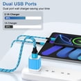 thumbnail image 3 of USB Charger Block, 3 Pack USB Wall Charger with 6FT Type C Charging Cable Cord USB-C Cable, Dual Port Phone Charger Android Charger Fast Charger Block USB Plug Adapter USB Charging Block USB Brick, 3 of 8