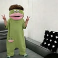 thumbnail image 4 of Funny Big Mouth Monster Onesie Pajamas, Short Sleeve Plush Hooded Jumpsuit Sleepwear, Silly Cartoon One Piece Loungewear, Oversized Fleece Outfit for Family Matching and Pajama Parties, 4 of 8