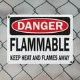 thumbnail image 5 of (2 Pack) Flammable Keep Heat and Flames Away OSHA Danger Sign 14 Inch X 10 Inch Plastic Sign, Weather Resistant, UV Protected for Workplace, Business, and Construction Site, Made in the, 5 of 8