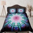 thumbnail image 1 of Mandala verde psicodélico Funda nórdica Juego de cama Boho Full, Queen, King, Dorm, 1 of 4