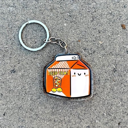 Iced Tea Keychain | Kawaii Acrylic Charm | Pittsburgh Keychain | Pittsburgh Foods | Yinzer Keychain | Iced Tea Carton | Pittsburgh Tea