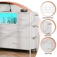 thumbnail image 4 of GIKPAL Dresser with LED Lights for Bedroom, TV Stand White 8 Drawer Dresser, Chest of Drawers with Charging Station & Side Pockets, Fabric Storage Nightstand for Living Room, Bedroom Furniture, 4 of 6