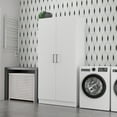 thumbnail image 3 of Kappesberg Liam 2-Piece White 2-Door Pantry Cabinet Set with Shelves for Kitchen or Laundry, 3 of 10
