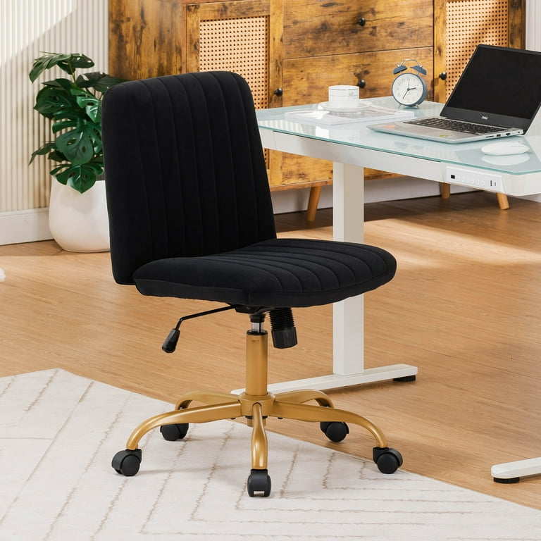 Mainstays Extra Plush Velvet Channel Upholstered Office Chair Black Walmart
