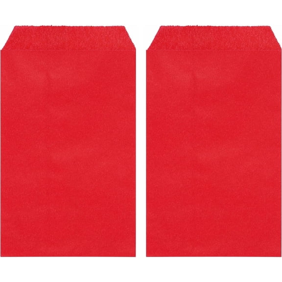 200 Pack Red Flat Greaseproof Paper Cookie Bags for Bakery Treats Candies Dessert Chocolate Party Favor 4 x 6 Inch
