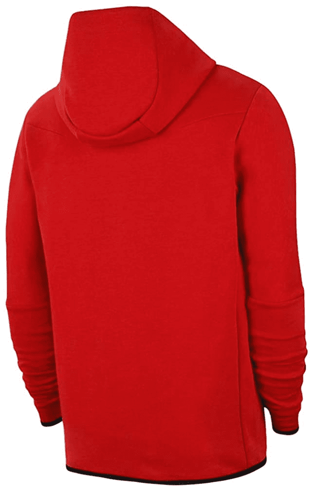 Men s Nike Sportswear Gym Red Blk Tech Fleece Full Zip Hoodie CU4489 657 4XL