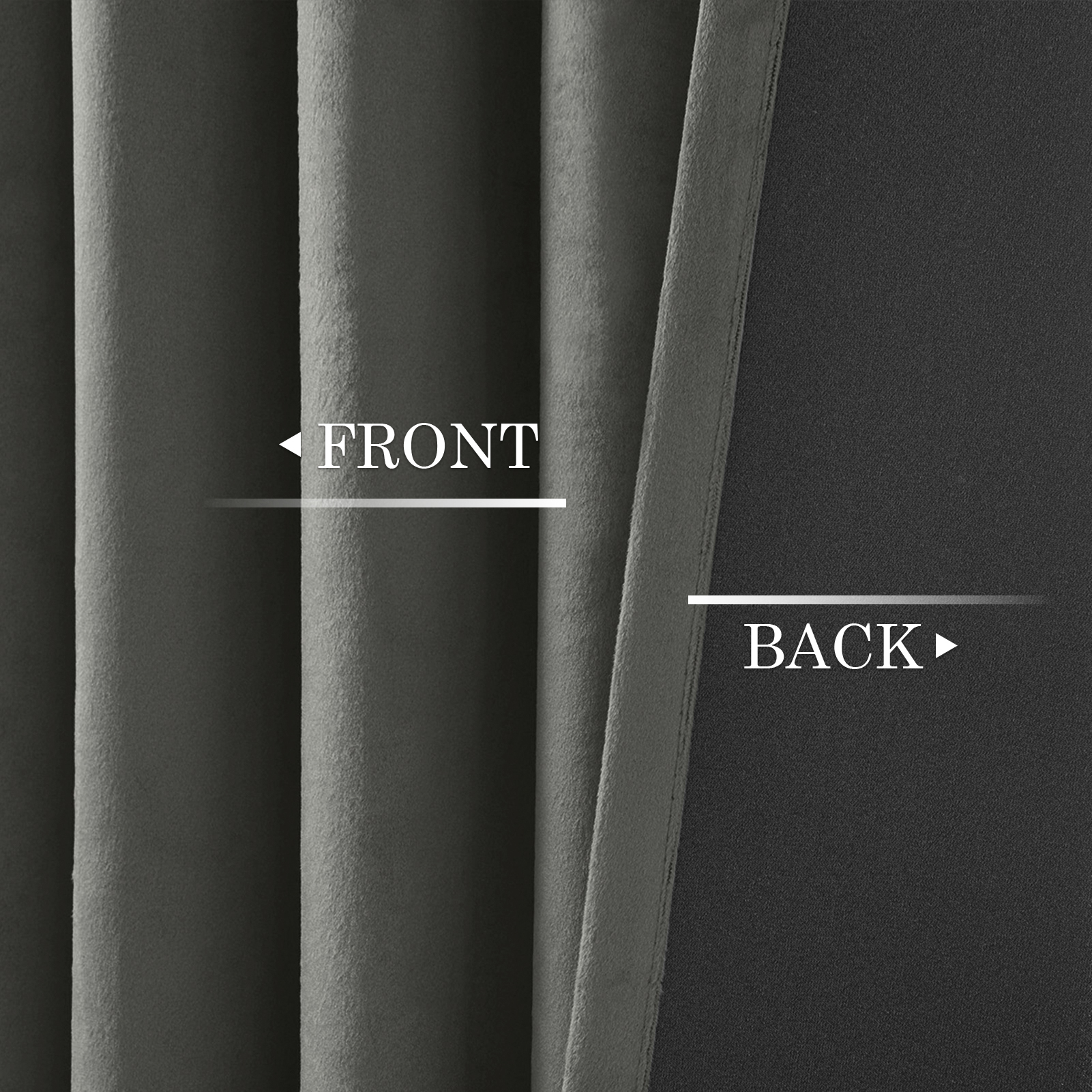 Topfinel 100% Blackout Luxury Velvet Grommet Curtains, 52 x 108 Inch, 2 Panels, Grey
