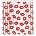 thumbnail image 3 of Ambesonne Glamour Shower Curtain, Woman Lips Love Behind Bars, 69"Wx75"L, Scarlet White and Grey, 3 of 3