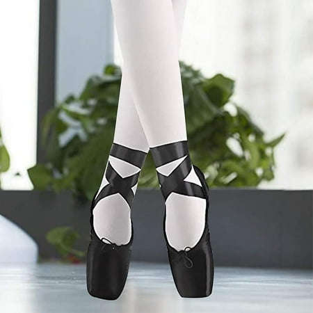 

Ballet Pointe Shoes Girls Women Ribbon Ballerina Shoes With Toe Pads