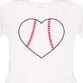 thumbnail image 4 of Inktastic Heart Shaped Baseball Boys or Girls Long Sleeve Baby Bodysuit, 4 of 5