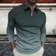 thumbnail image 1 of Blusa y camisa de manga larga con cuello vuelto para hombre, jersey con cremallera, color liso, solapa, blusa de manga larga con cuello vuelto, blusa para hombre, blusa de poliéster, 1 of 5