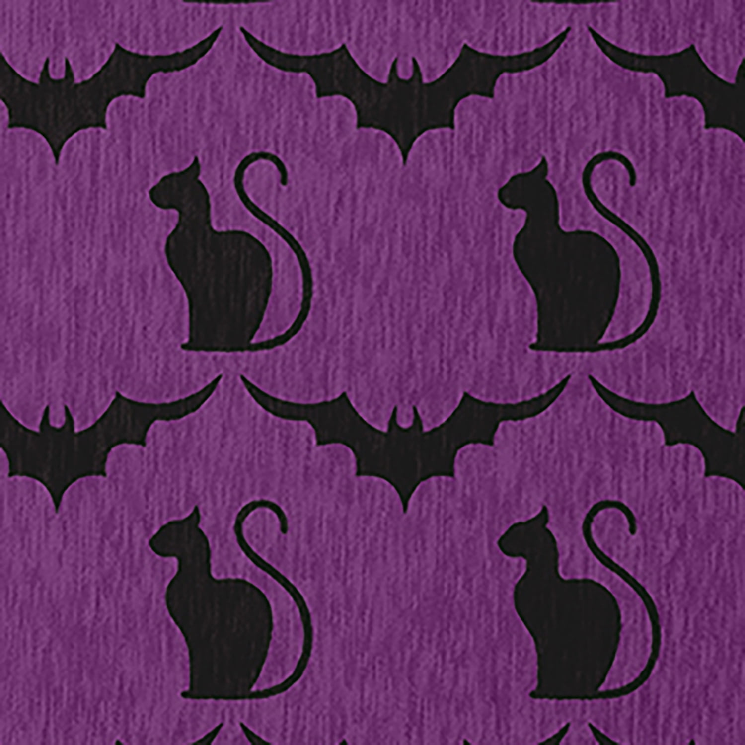 Simply Daisy Cats and Bats Amethyst Halloween Chenille Area Rug, 18" x 30"