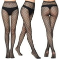 thumbnail image 4 of Kilaqueen Fashion Fishnets Sheer Tights for Women, Sexy High Waist Mesh See Through Hollow Out Pantyhose Nylon Black Lace Fish Net Stockings Leggings, 4 of 4