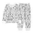 thumbnail image 6 of Girls Outfits Sets Christmas Robot Doodle Print Long Sleeve Pajama Two Piece Sleepwear Kids Cozy Nightwear, 6 of 7