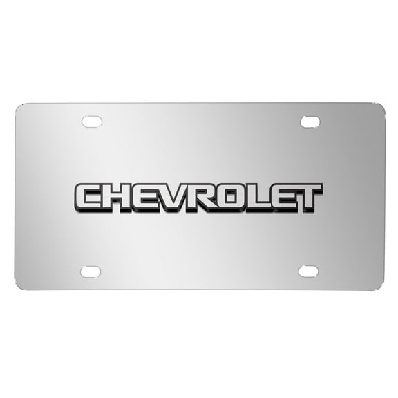 Chevrolet 3D Nameplate Mirror Chrome Stainless Steel License Plate