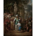 thumbnail image 2 of Arnold Houbraken 12x14 Black Ornate Wood Framed Double Matted Museum Art Print Titled: Sacrifice of Iphigenia (1690 - 1700), 2 of 5