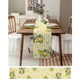 thumbnail image 3 of ERUNPONLY Lemon Flower Table Runner - 60 Inch Long Yellow Vertical Stripes Butterfly Farmhouse Cotton and Linen Blended Dress Scarves Farmhouse Table Runner for Kitchen Dining, Coffee Table, 13"x60", 3 of 8