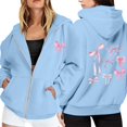 thumbnail image 1 of Sweat à Capuche Décontracté à Manches Longues avec Poche Zippée et Cordon de Serrage pour Femmes, 1 of 6