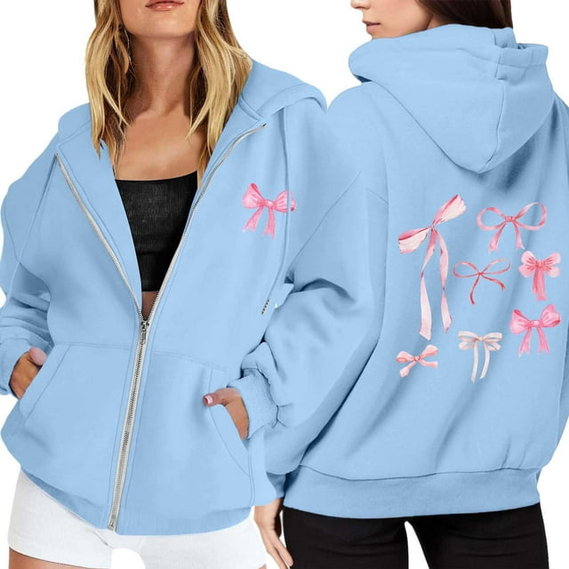 TINZ Sweat à Capuche Décontracté à Manches Longues avec Poche Zippée et Cordon de Serrage pour Femmes, Sweat d'Hiver