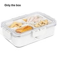 thumbnail image 3 of Toystoory Los divisores desprendibles beige despejan el envase durable y higiénico de la bandeja de la porción del bocado de la tapa Organizadores de utensilios de cocina 4 cuadrícula, 3 of 6
