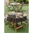 thumbnail image 3 of Outdoor Tablecloth with Umbrella Hole and Zipper, Texas Stars Vintage Round Table Cloth 60 Inch Waterproof Tablecloth, Bless OurHome Pots Country Wood Grain Picnic Table Cover for Patio Camping, 3 of 7