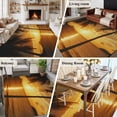 thumbnail image 6 of Summer Beach Sunset Landscape Washable Living Room Rugs 6'x9', Coastal Ocean Palm Tree Gold Cloud Sky Low Pile Throw Large Area Rug Non-Slip Sturdy Edge Binding Carpet for Dining Room Kitchen Office, 6 of 9
