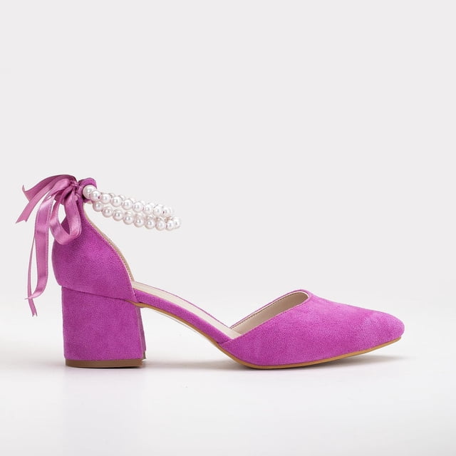 Miranda - Zapatos de tacón fucsia con perlas fucsia 8 US | 5.5 UK | 24CM | 39 EU