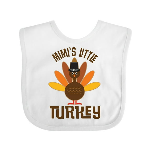 Inktastic Thanksgiving Mimi Little Turkey Boys or Girls Baby Bib