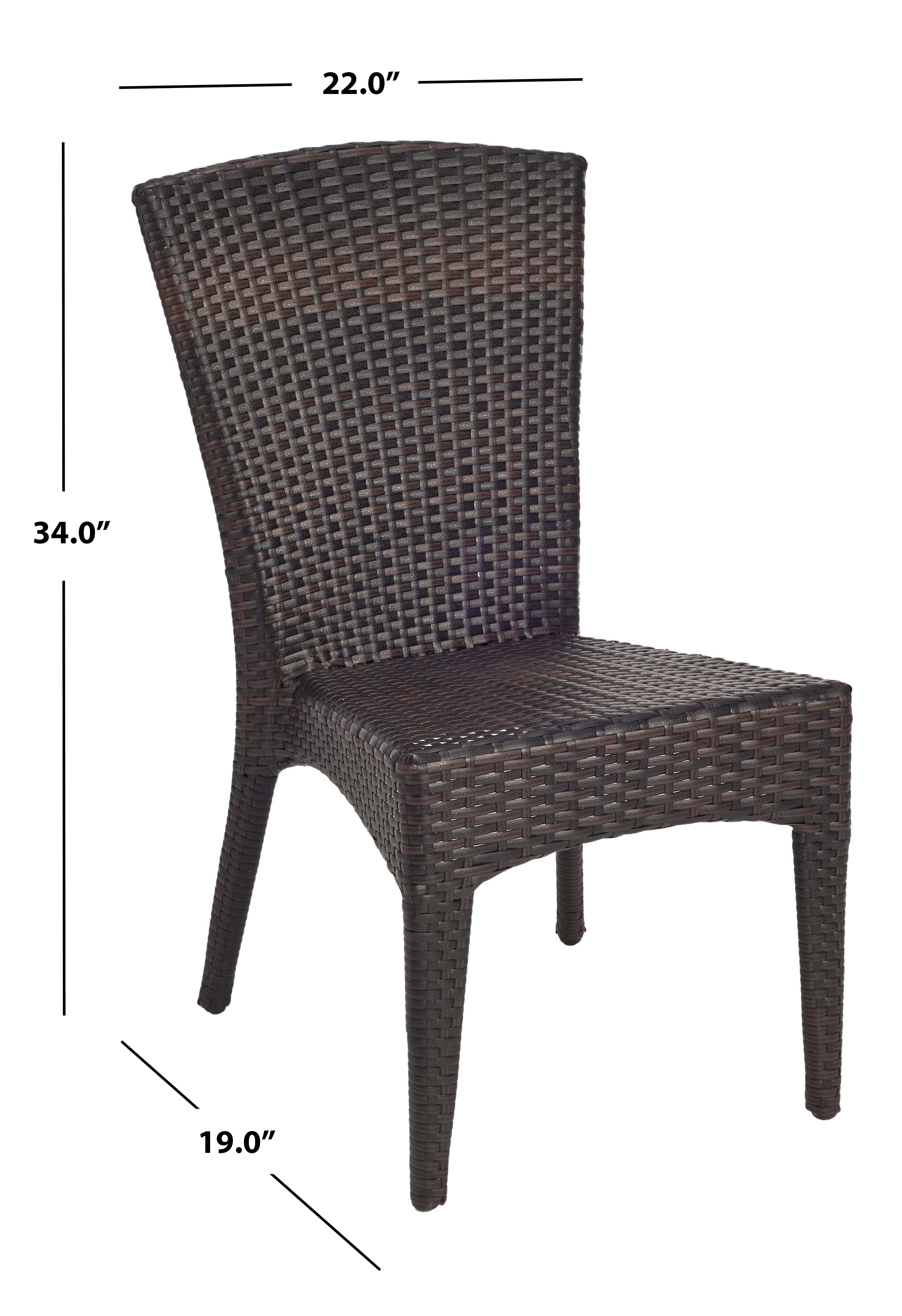 resin wicker outdoor gliders on Safavieh New Castle Outdoor Patio Side Chair Set Of 2 Black Brown Walmart Com Walmart Com