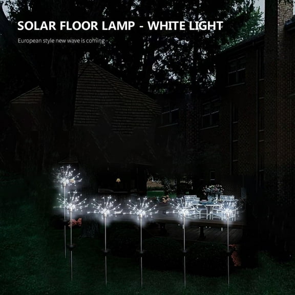 Fireworks Outdoor Lights 38 Inch 90 LED Solor Outside Light Decorations Shape Changable 8 Modes Solar Lights for Outside Garden Wedding Party Patio