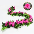thumbnail image 3 of 4 Pack (230cm) Artificial Rose Vine Flowers Plants Fake Flower Vine for Weddings Home Party Garden Craft Art Decor-Rose red, 3 of 5