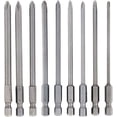 thumbnail image 1 of HUGFEGWE Screwdriver Bits Set 9pcs 1/4 inch Hex Shank Magnetic Phillips Screwdriver Bit 100mm Length S2 Screw Driver Kit Tools CJB91-24229, 1 of 4