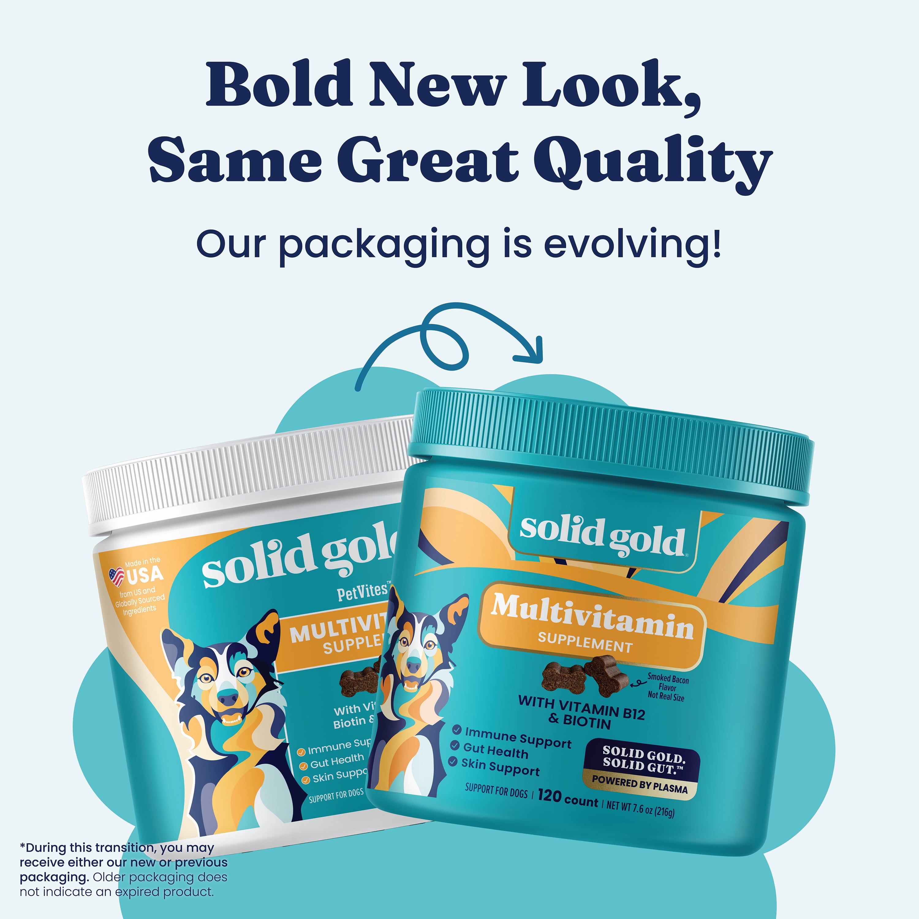 Solid Gold PetVites Multivitamin for Overall Health for Dogs, Bacon 120 ct
