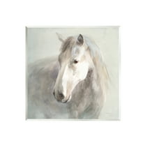 Stupell Industries White Horse Painting Animals & Insects Painting Unframed Art Print Wall Art, 12 x 12