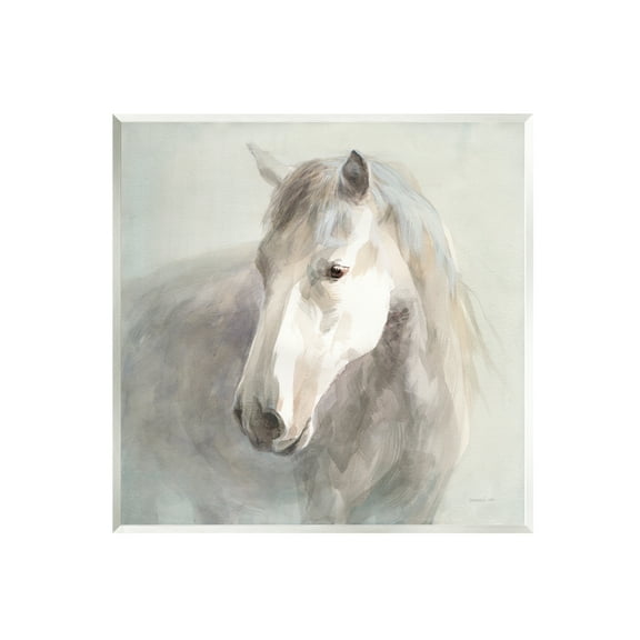 Stupell Industries White Horse Painting Animals & Insects Painting Unframed Art Print Wall Art, 12 x 12
