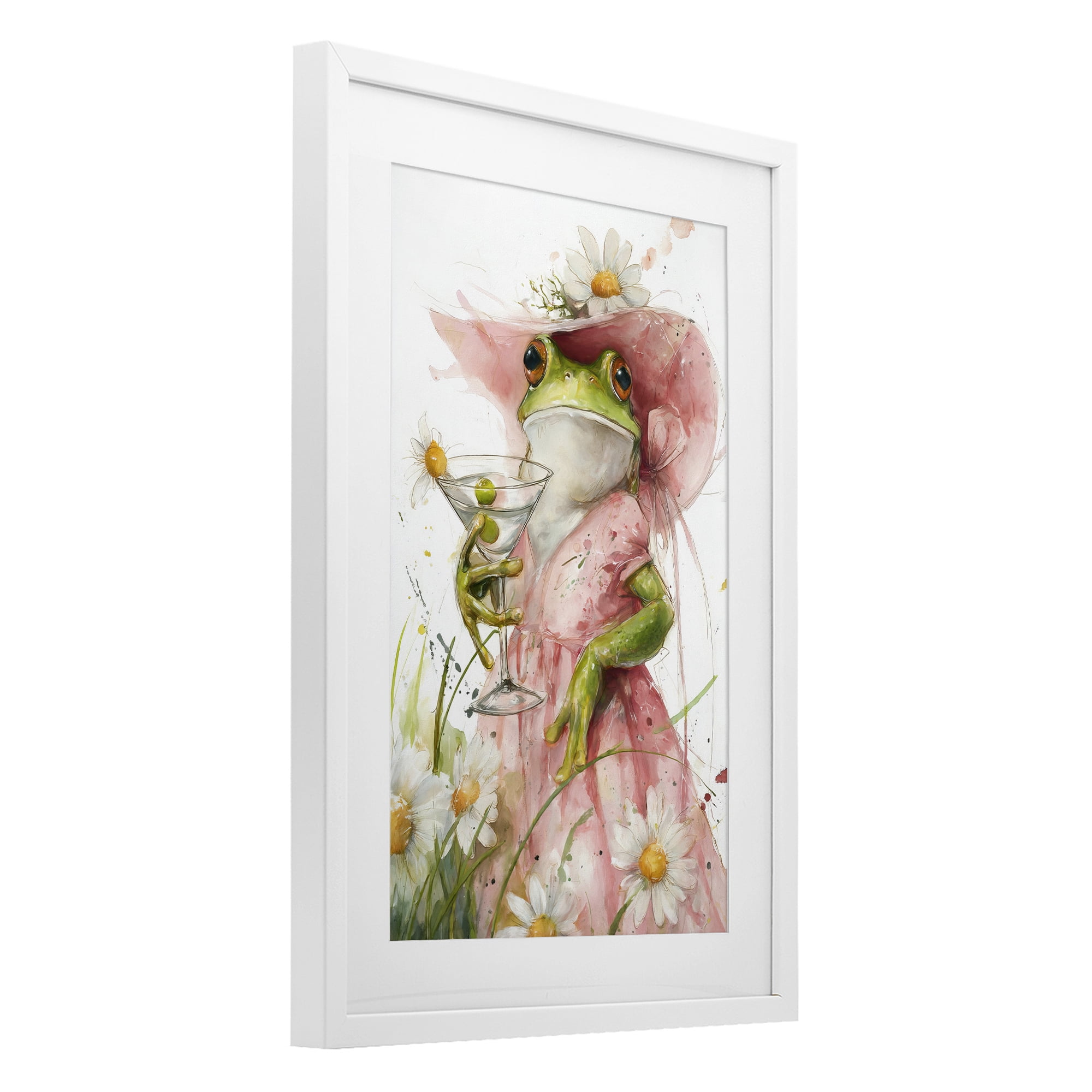 Stupell Industries Martini Hoppy Hour White Framed Print Under Glass, design by Tina LeCour