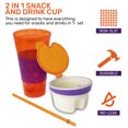 thumbnail image 2 of 2 in 1 Snack Drink Cup Kids Spill Proof Tumbler Plastic Straw Lid Locks 16 Oz Exultimate, 2 of 7
