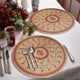 thumbnail image 5 of Mantel Individual Navideño Redondo Tejido de Nailon Rojo con Diseño de Reno y Copos de Nieve, 14,9 Pulgadas, Resistente Al Calor, Protector de Mesa Festivo, Tapete de Cocina para Reuniones Familiares, 5 of 6