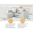 thumbnail image 6 of Modular Sectional Sofa with Movable Ottoman, 3 Seat Soft Corduroy Couch, 27.6 Deep Seat, Convertible L Shaped Couch for Living Room ,Bedroom and Apartment, White, 6 of 8