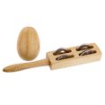 thumbnail image 1 of 2pcs Juguete de de Música Percusión de Mano Maracas de Huevo y Handbells Agitador Baoblaze Juguete de madera de huevo, 1 of 6