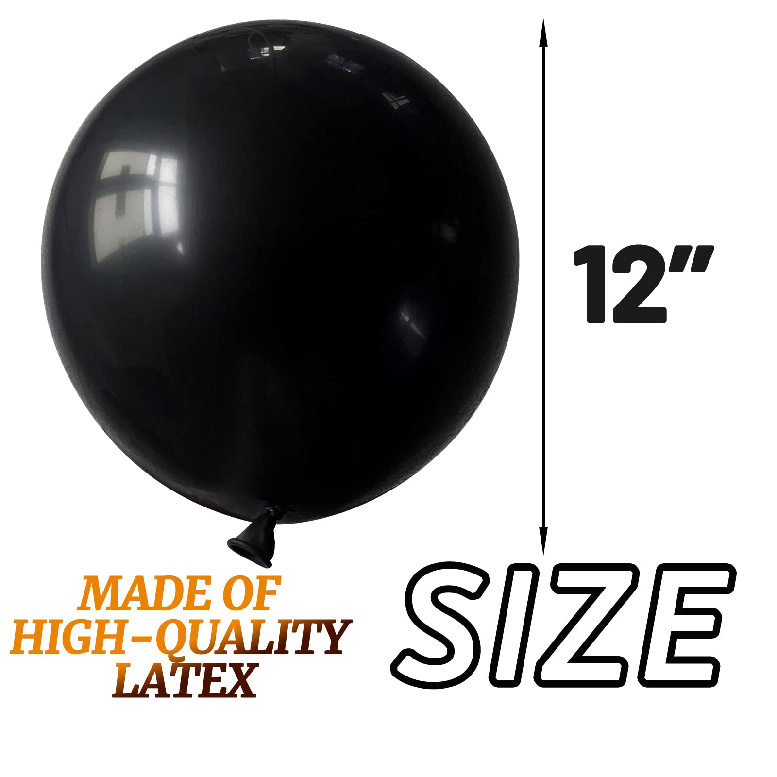 100 Pcs Black Balloon 12 inch, Black Latex Balloons for Birthday Party Baby Shower Wedding with 2 Ribbons