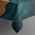 thumbnail image 3 of Teal Marble Gold Line Pattern Rectangle Tablecloth 60"x84",Waterproof Polyester Rectangle Table Cloth, Wipeable Spillproof Polyester Tablecloth for Dining, Camping, Indoor and Outdoor, 3 of 5