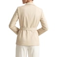 thumbnail image 3 of INSPIRE CHIC Women's Single Breasted Blazer Notched Lapel Long Sleeves Work Business Suit Jacket with Belt Small Apricot, 3 of 6