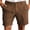 Coffee -BS19, variant on Nestiefly Mens Linen Shorts Elastic Waist Shorts Casual Summer Lightweight Cotton Linen Pants with Pockets Coffee L